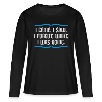 Je suis venu voir oublier - T-shirt manches longues Premium bio Femme - noir - Devant - Julia (174cm)