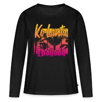 Ko Lanta Thaïlande - T-shirt manches longues Premium bio Femme - noir - Devant - Julia (174cm)