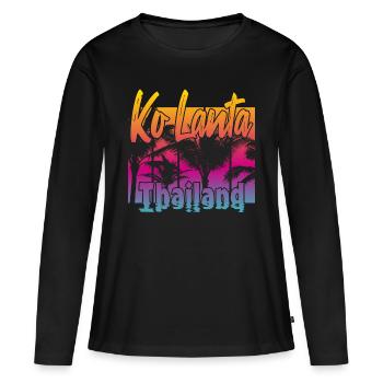 Ko Lanta Thaïlande - T-shirt manches longues Premium bio Femme - noir - Devant - Julia (174cm)