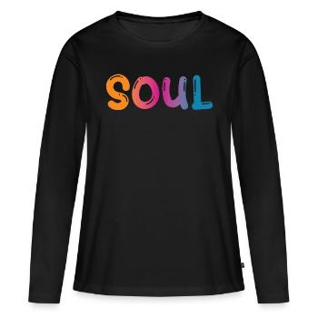 Âme - T-shirt manches longues Premium bio Femme - noir - Devant - Julia (174cm)