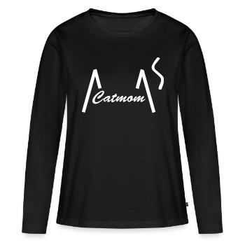 Catmom - Frauen Premium Bio Langarmshirt - Schwarz - Vorne - Julia (174cm)