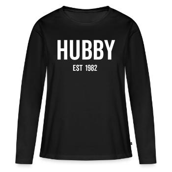 Hubby Est 1982 - T-shirt manches longues Premium bio Femme - noir - Devant - Julia (174cm)