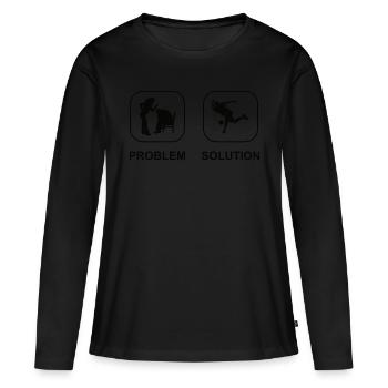 Cônes de bowling Cadeau Skittles Boule de bowling Bowler - T-shirt manches longues Premium bio Femme - noir - Devant - Julia (174cm)