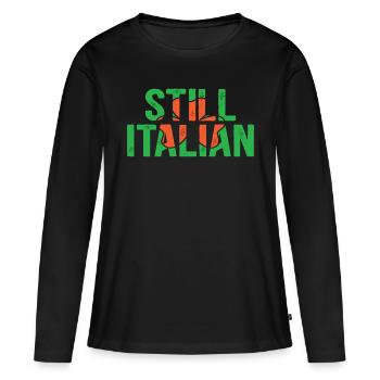 Still Italian - Frauen Premium Bio Langarmshirt - Schwarz - Vorne - Julia (174cm)