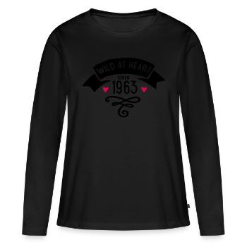 1963 - Women's Premium Organic Long Sleeve Shirt - black - Front - Julia (174cm)