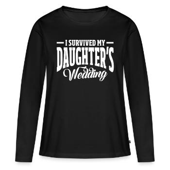 J’ai survécu au mariage de ma fille - T-shirt manches longues Premium bio Femme - noir - Devant - Julia (174cm)