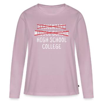Elementary middle school high school college - Women's Premium Organic Long Sleeve Shirt - dusky pink - Front - Julia (174cm)