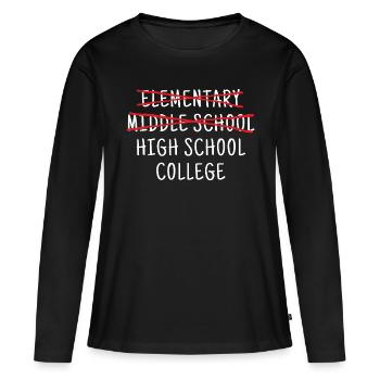Elementary middle school high school college - Women's Premium Organic Long Sleeve Shirt - black - Front - Julia (174cm)