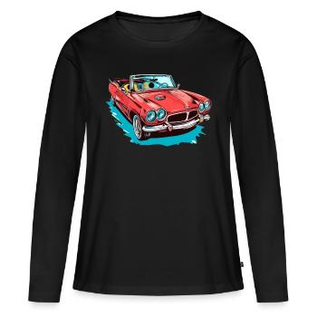 Cabriolet rouge - T-shirt manches longues Premium bio Femme - noir - Devant - Julia (174cm)
