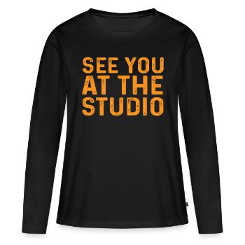 Rendez-vous au Studio - T-shirt manches longues Premium bio Femme - noir - Devant - Julia (174cm)