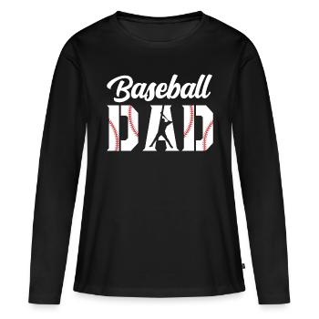 Baseball Dad Apparel Dad Baseball - T-shirt manches longues Premium bio Femme - noir - Devant - Julia (174cm)