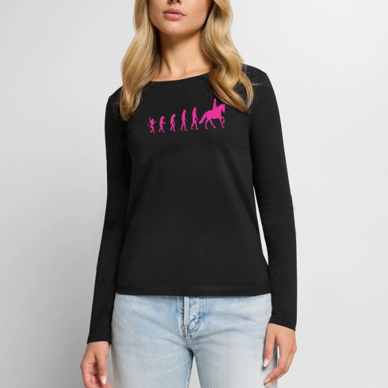 Cavalier Evolution Cheval T-shirt manches longues Premium bio Femme