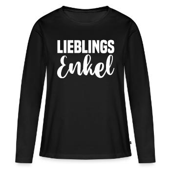 Enkel - Frauen Premium Bio Langarmshirt - Schwarz - Vorne - Julia (174cm)