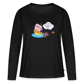 Envie de prendre le large - T-shirt manches longues Premium bio Femme - noir - Devant - Julia (174cm)