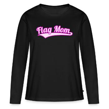 Flag Mom Américain Flag Football Maman Femmes - T-shirt manches longues Premium bio Femme - noir - Devant - Julia (174cm)