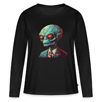 Alien President: Creative Sci-Fi Design - Women's Premium Organic Long Sleeve Shirt - black - Front - Julia (174cm)