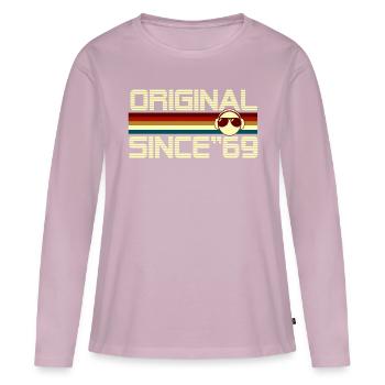 Seit 69 - Frauen Premium Bio Langarmshirt - Altrosa - Vorne - Julia (174cm)