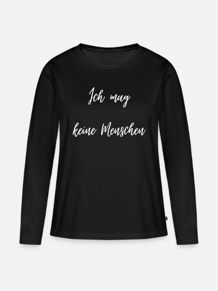 Menschen - Sarkasmus - Frauen Premium Bio Langarmshirt - Schwarz