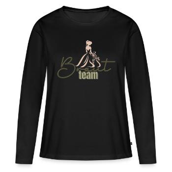 Équipe Bride - T-shirt manches longues Premium bio Femme - noir - Devant - Julia (174cm)