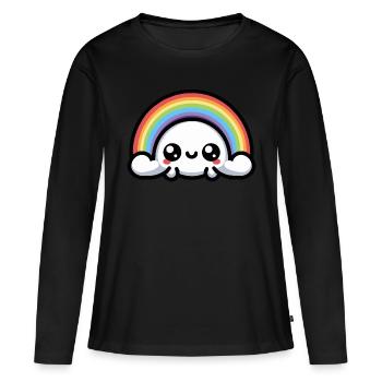 Kawaii Cute Rainbow - Women's Premium Organic Long Sleeve Shirt - black - Front - Julia (174cm)