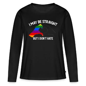 Je suis peut-être hétéro, mais je ne déteste pas soutenir les LGBT - T-shirt manches longues Premium bio Femme - noir - Devant - Julia (174cm)