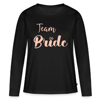 Mariée d’équipe - T-shirt manches longues Premium bio Femme - noir - Devant - Julia (174cm)
