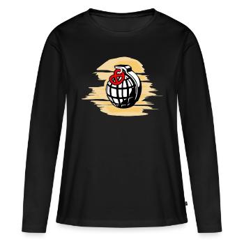 Grenade Bretzel Soleil - T-shirt manches longues Premium bio Femme - noir - Devant - Julia (174cm)