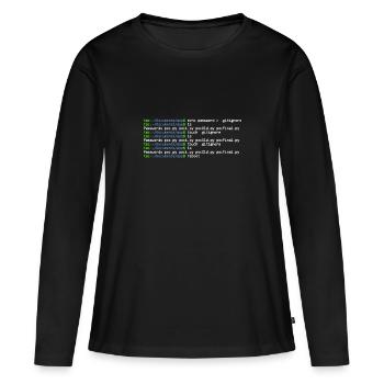 linux shell ls dot - T-shirt manches longues Premium bio Femme - noir - Devant - Julia (174cm)