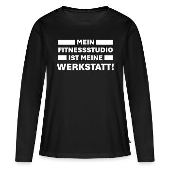 My gym is my workshop - Women's Premium Organic Long Sleeve Shirt - black - Front - Julia (174cm)