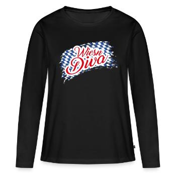 Wiesen Diva - Frauen Premium Bio Langarmshirt - Schwarz - Vorne - Julia (174cm)