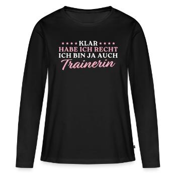 Fußballtrainerin Klar habe ich recht Trainerin - Frauen Premium Bio Langarmshirt - Schwarz - Vorne - Julia (174cm)