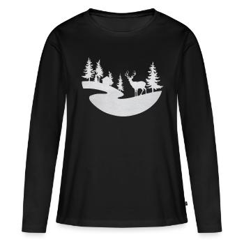 hiver - T-shirt manches longues Premium bio Femme - noir - Devant - Julia (174cm)