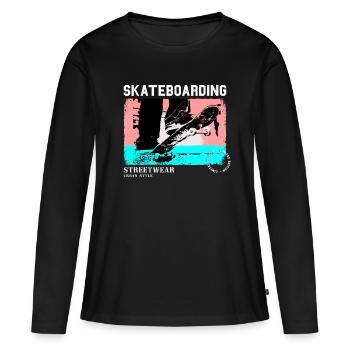 Skateboarding Skate Skater Skateboard Sk8 Vintage - Women's Premium Organic Long Sleeve Shirt - black - Front - Julia (174cm)