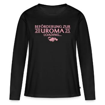 Beförderung zur Uroma 2025 Urgroßmutter - Frauen Premium Bio Langarmshirt - Schwarz - Vorne - Julia (174cm)