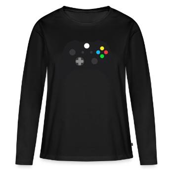 XBX Controller - Frauen Premium Bio Langarmshirt - Schwarz - Vorne - Julia (174cm)