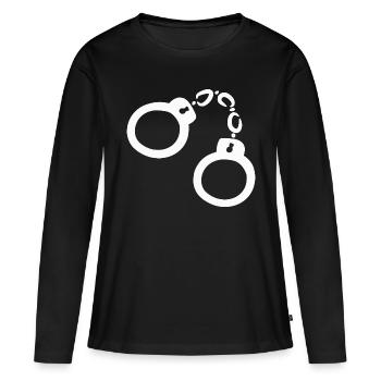 Menottes illustration vectorielle blanc - T-shirt manches longues Premium bio Femme - noir - Devant - Julia (174cm)