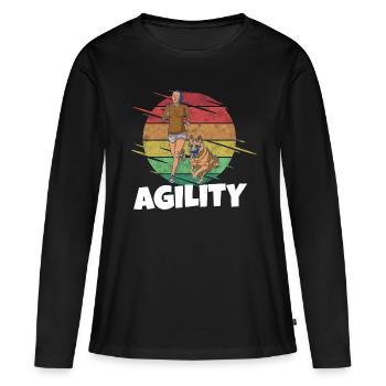 Agility Dog Sports - Women's Premium Organic Long Sleeve Shirt - black - Front - Julia (174cm)