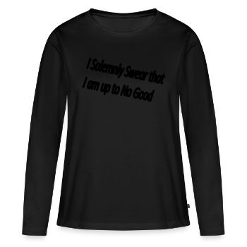 GOOD - T-shirt manches longues Premium bio Femme - noir - Devant - Julia (174cm)