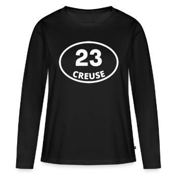 23 creuse - T-shirt manches longues Premium bio Femme - noir - Devant - Julia (174cm)