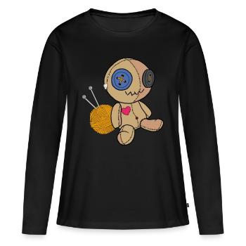 Poupée vaudou - T-shirt manches longues Premium bio Femme - noir - Devant - Julia (174cm)