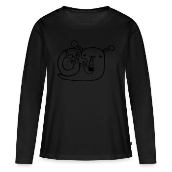 Fumer Stoner Escargot - T-shirt manches longues Premium bio Femme - noir - Devant - Julia (174cm)