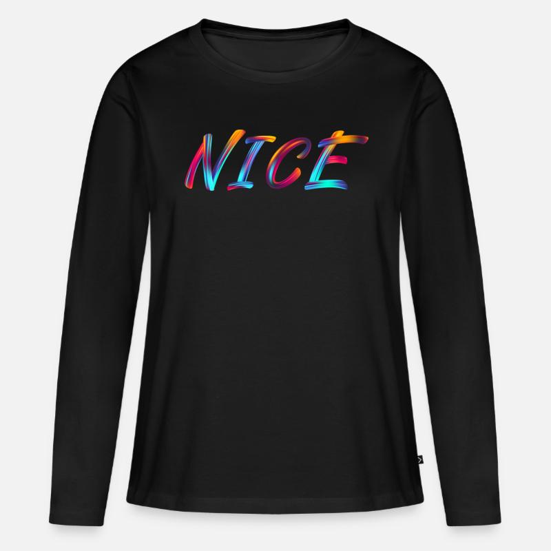nice - Frauen Premium Bio Langarmshirt - Schwarz