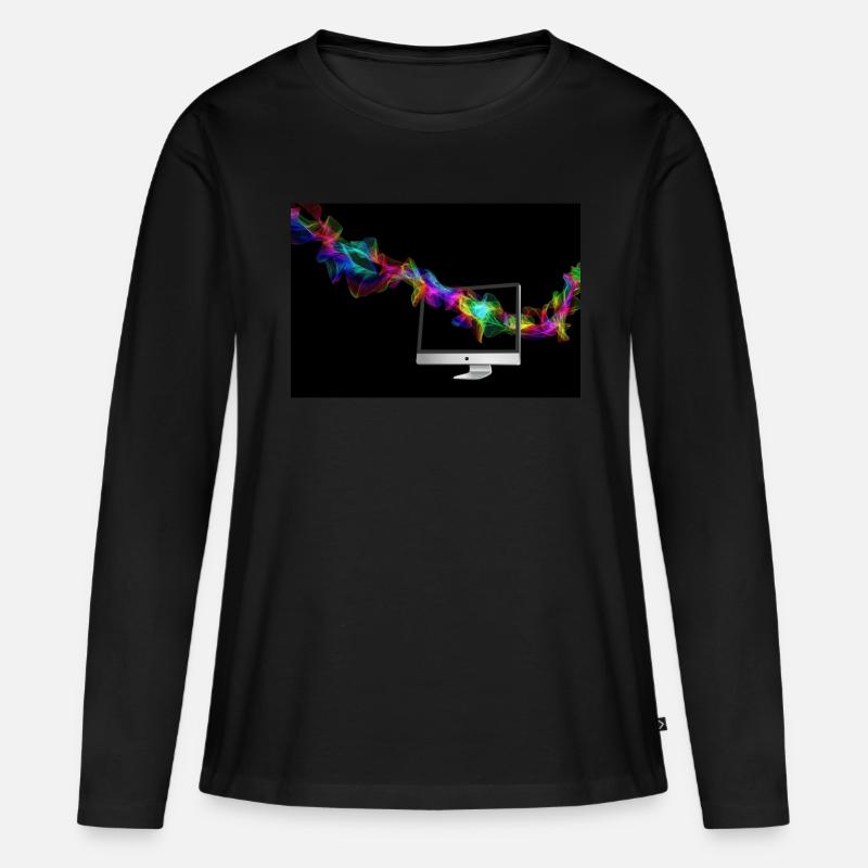 computer - Frauen Premium Bio Langarmshirt - Schwarz