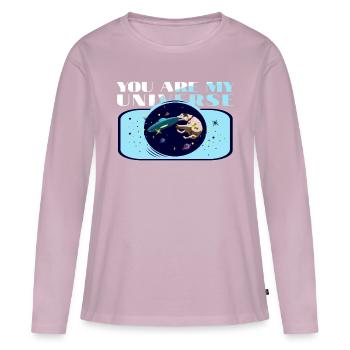 Frisbee funny - Women's Premium Organic Long Sleeve Shirt - dusky pink - Front - Julia (174cm)