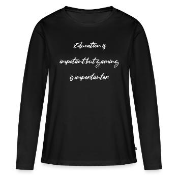 statement console football happy multiplayer - Frauen Premium Bio Langarmshirt - Schwarz - Vorne - Julia (174cm)