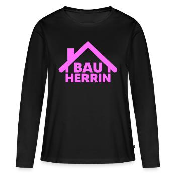 Bauherrin Hausbau Eigenheim Baustelle Haus Frauen - Frauen Premium Bio Langarmshirt - Schwarz - Vorne - Julia (174cm)