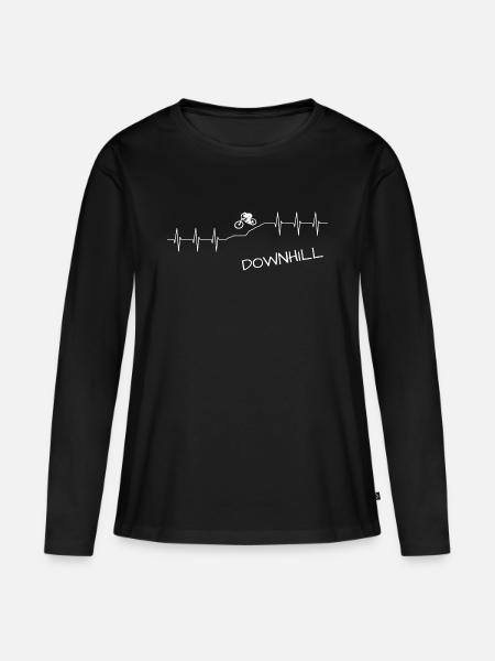 Downhill - Frauen Premium Bio Langarmshirt - Schwarz