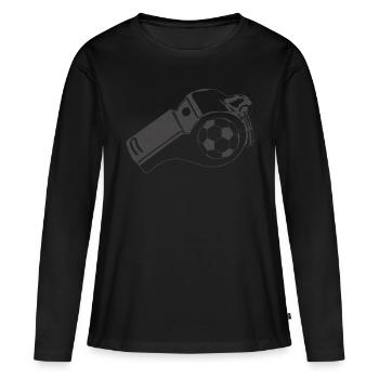 Whistle - Women's Premium Organic Long Sleeve Shirt - black - Front - Julia (174cm)