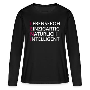 Leni Name Geschenk - Frauen Premium Bio Langarmshirt - Schwarz - Vorne - Julia (174cm)