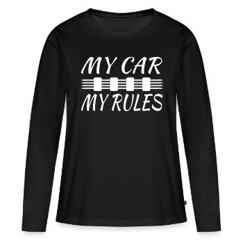 Auto - Frauen Premium Bio Langarmshirt - Schwarz - Vorne - Julia (174cm)
